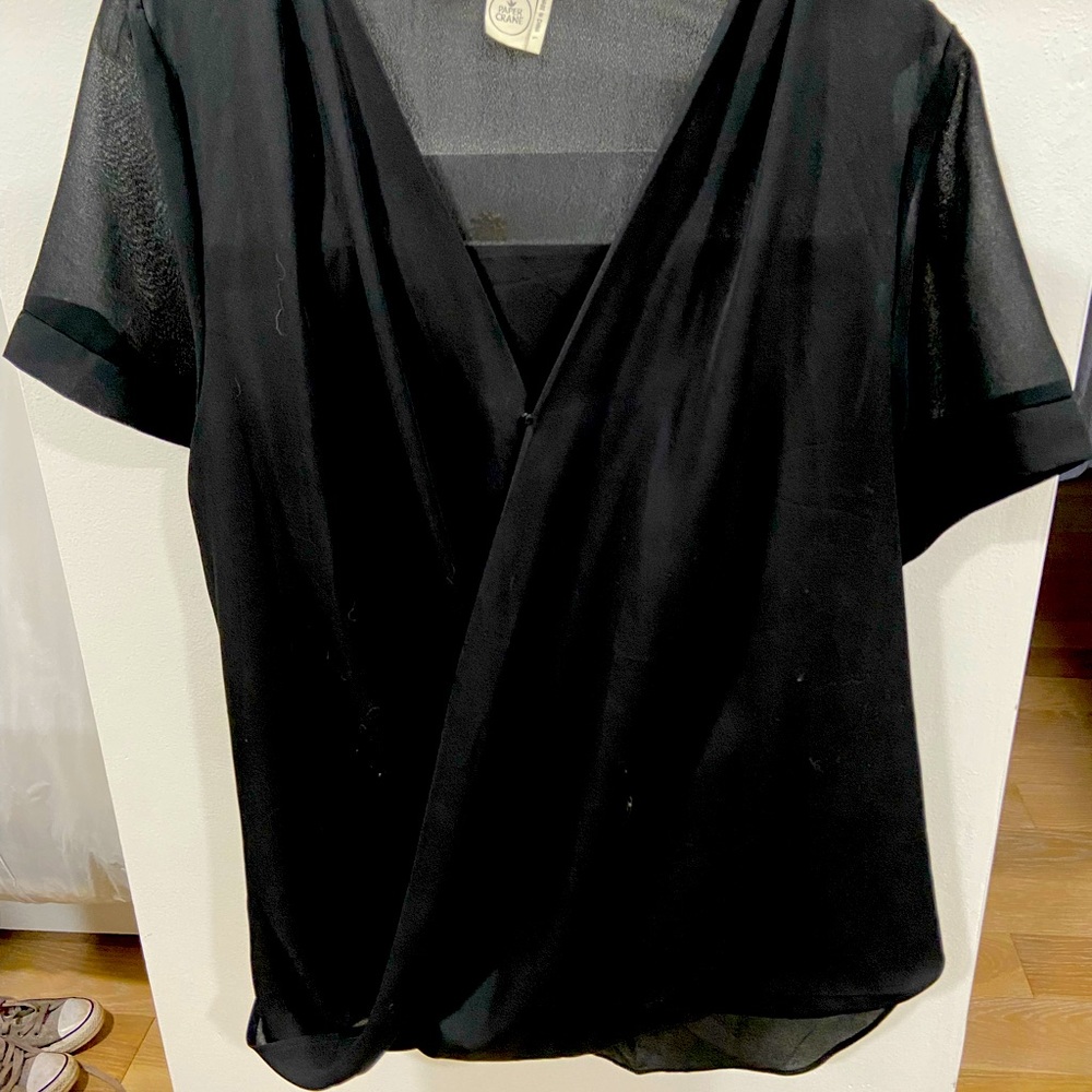 Sheer black blouse
